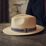 Striped Ribbon Panama hat