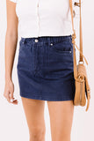 My Alma Mater Denim Skirt In Navy