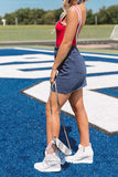 My Alma Mater Denim Skirt In Navy