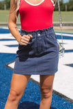 My Alma Mater Denim Skirt In Navy