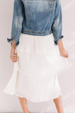 Pleated Pretty Midi Skirt In Ivory