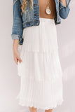 Pleated Pretty Midi Skirt In Ivory