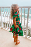 Stars Align Children's Skirt In Palm Leaf Green