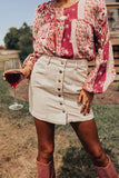 Wine Cellar Corduroy Skirt In Birch