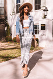 Wishing For Waves Tie Dye Skirt In Grey