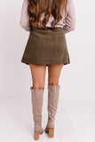 Now And Later Button Up Skirt In Espresso