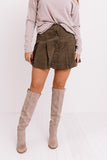 Now And Later Button Up Skirt In Espresso