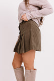 Now And Later Button Up Skirt In Espresso