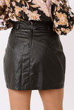 On Your Side Faux Leather Skirt In Black