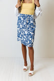 From Malibu Floral Skirt In Royal Blue