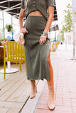 Cider Sweetness Knit Skirt In Army Green