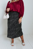 Faded Days Midi Skirt In Black Curves