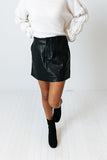The Penny Faux Leather Skirt In Black