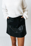 The Penny Faux Leather Skirt In Black