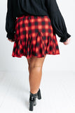 Small Town Holiday Skirt In Red Curves