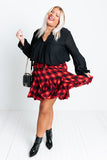 Small Town Holiday Skirt In Red Curves