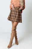 Better Than You Dreamed Plaid Skirt In Mocha