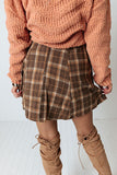 Better Than You Dreamed Plaid Skirt In Mocha