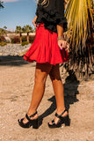 Headed For Happy Hour Skort In Red