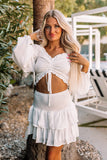 Resort Queen Smocked Skirt In White
