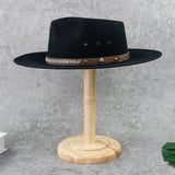 Black Flat Brim Wholesale Fine Men Hats