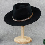 Black Flat Brim Wholesale Fine Men Hats