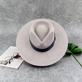 Flat Brim Fine 100% Wool Felt Hats Wide Brim Fedora Hats