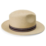 Striped Ribbon Panama hat