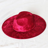 Golden velvet Fedora Hat autumn winter jazz hat red Fedora men's and women's gorras top hat large edge