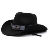 WesternCowboy Hat Wool Jazz Top Hat Big Brim HatS