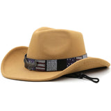 WesternCowboy Hat Wool Jazz Top Hat Big Brim HatS