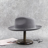 Vintage Middle Brim Unisex Grey Fedora Hats