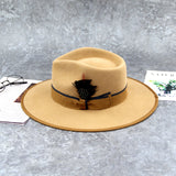 Flat Brim 100% Australian Wool Felt Hats Wide Brim